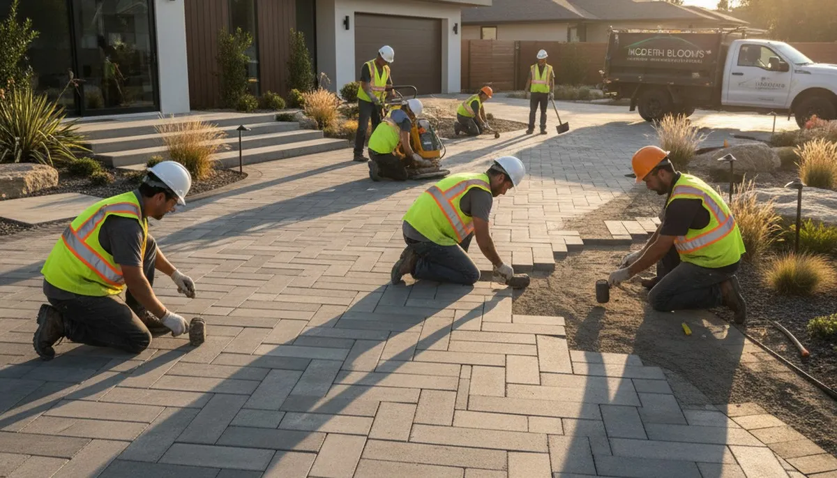 Driveway paver installation in San Jose, CA for durable, custom landscaping design
