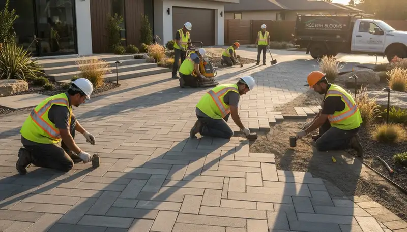 Driveway paver installation in San Jose, CA for durable, custom landscaping design