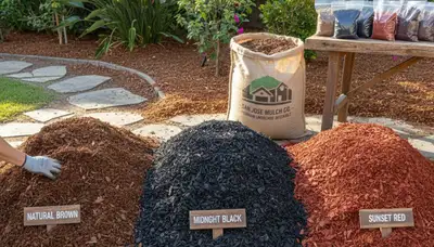 Brown, black, and red mulch color options for San Jose, CA landscaping by Chop Chop Landscaping