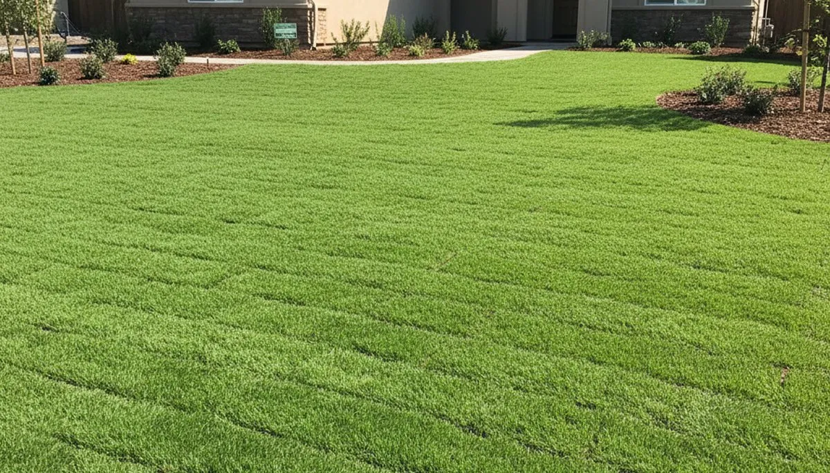 Freshly installed green sod lawn showcasing professional landscaping in San Jose, CA