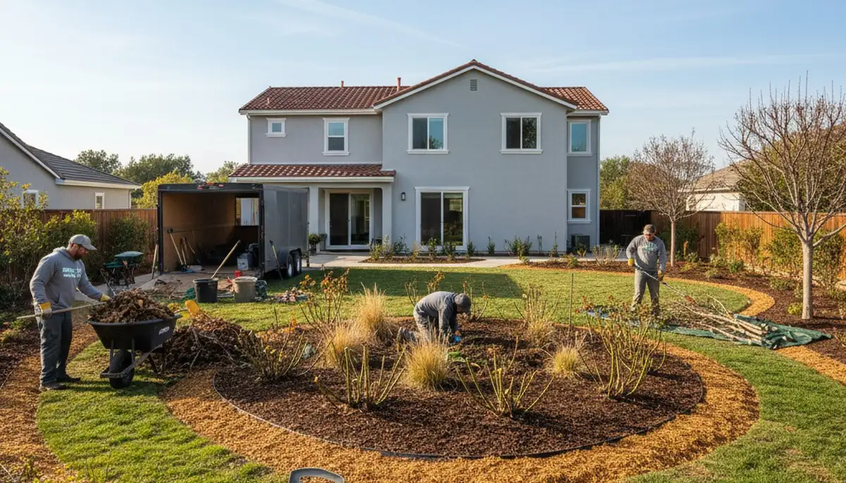 Professional spring yard clean up in San Jose, CA with debris removal, pruning, and landscape refresh